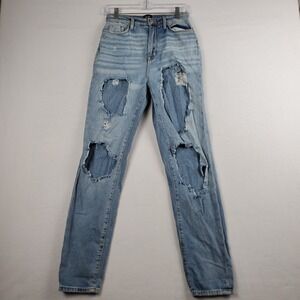 BDG Urban Outfitters Mom Jeans Women's 25 Blue Denim Cotton High-Rise Distressed